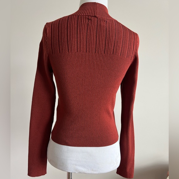 Anthropologie ribbed rust shade sweater top in a XSmall - Picture 4 of 9